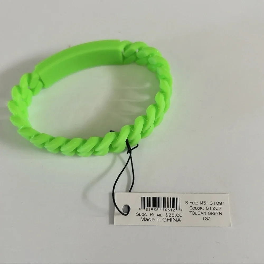 Marc by Marc Jacobs Silicone Green Braided Bracelet NWT